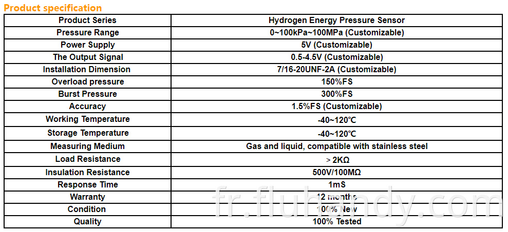 HM5222 Hydrogen Pressure Sensor